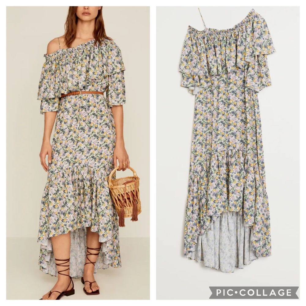 MANGO floral maxi asymmetric dress blogger insta favorite
